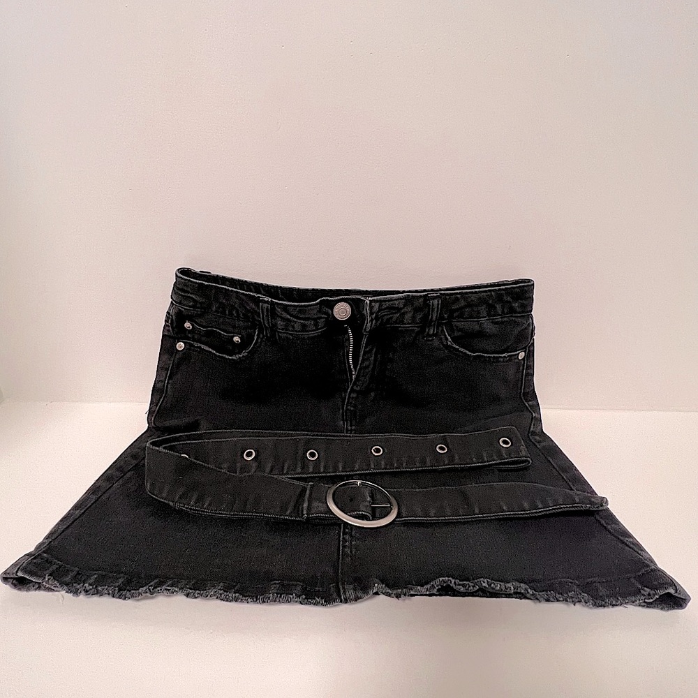 Almost Famous Black Denim Mini Skirt
